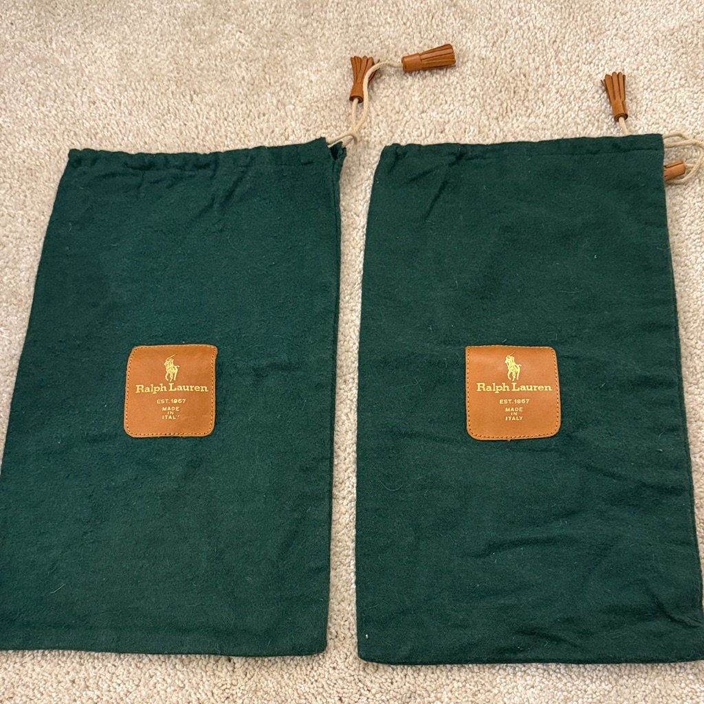 Ralph Lauren Green Dust Bags 1980s Vintage Ralph Lauren